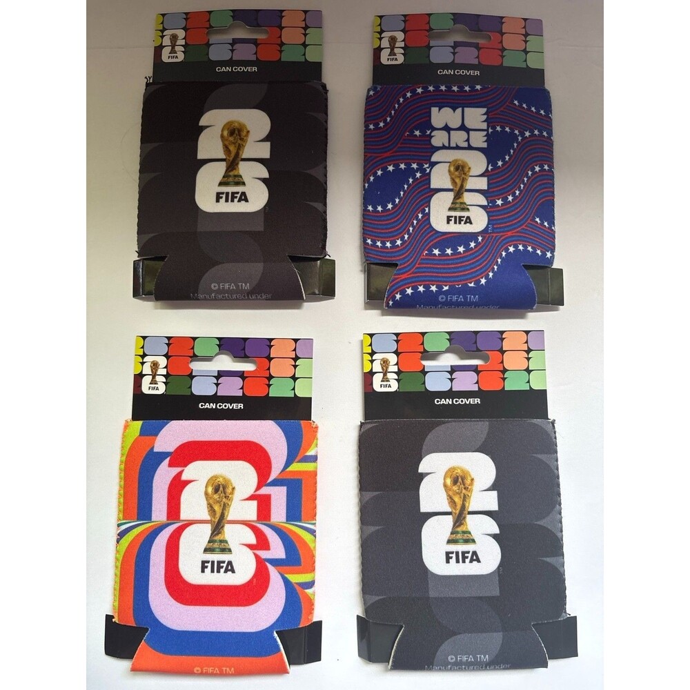 Official FIFA World Cup 2026 Can Cooler Koozie Lot of 4 Wagon International NWT